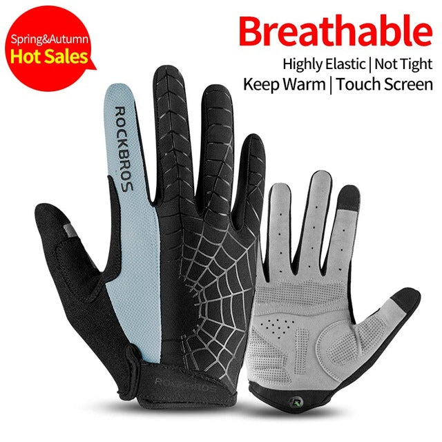 ROCKBROS Windproof Cycling Gloves Touch Screen Riding MTB Bike Bicycle Gloves Thermal Warm Motorcycle Winter Autumn Bike Gloves