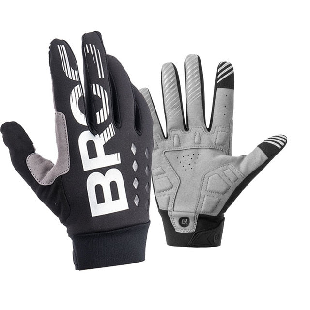 ROCKBROS Windproof Cycling Bicycle Gloves Touch Screen Riding MTB Bike Glove Thermal Warm Motorcycle Winter Autumn Bike Clothing