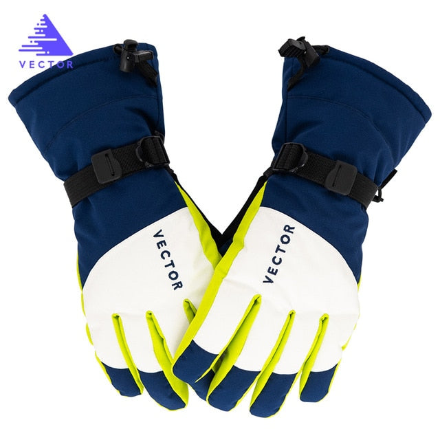 Extra Thick PU Palm Ski Gloves Winter Snow Outdoor Sport Women Men Warm Snowmobile Motorcycle Windproof Waterproof Snowboard