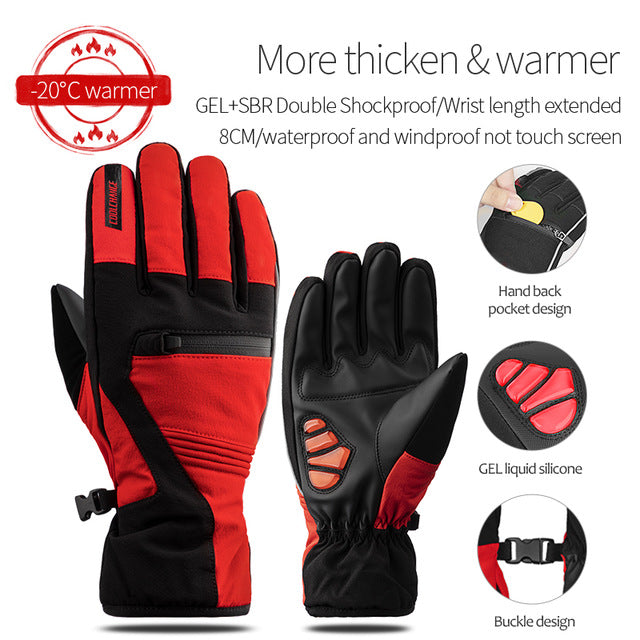 CoolChange Winter Cycling Gloves Touch Screen GEL Riding MTB Bike Gloves Sport Full Finger Motorcycle Bicycle Gloves Men Woman
