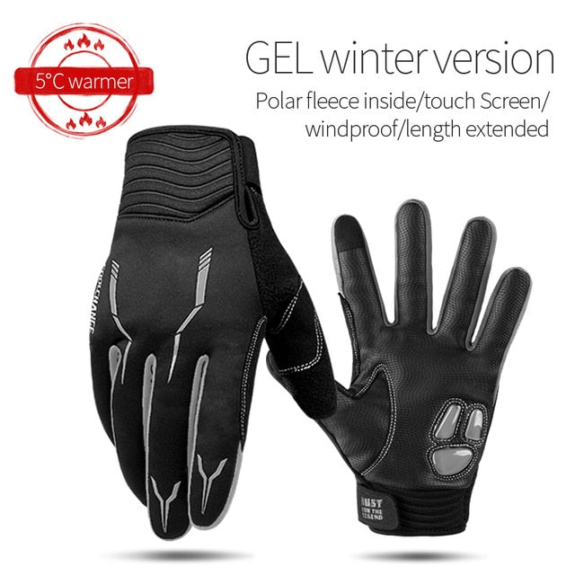CoolChange Winter Cycling Gloves Touch Screen GEL Riding MTB Bike Gloves Sport Full Finger Motorcycle Bicycle Gloves Men Woman