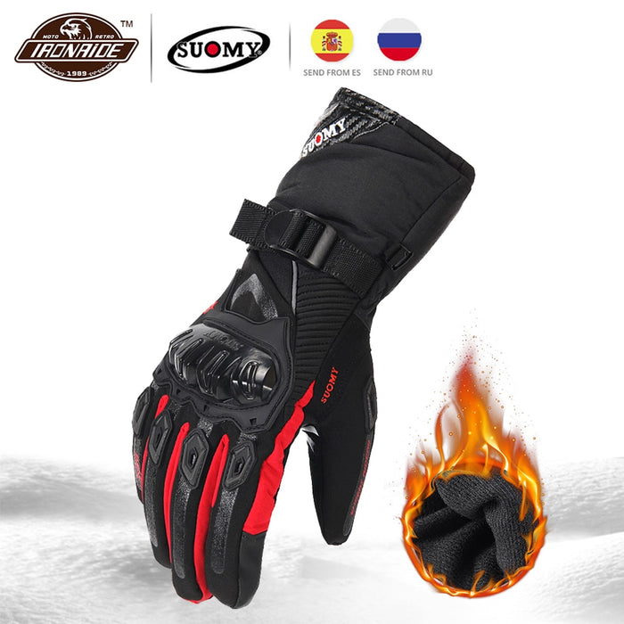 SUOMY Motorcycle Gloves Men 100% Waterproof Windproof Winter Gant Moto Gloves Touch Screen Guantes Moto Motorbike Riding Gloves