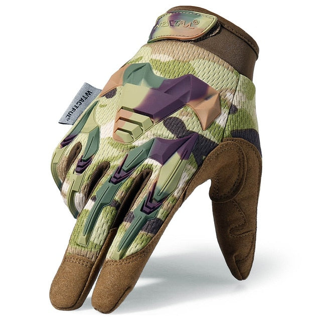 Outdoor Cycling Gloves Bike Windproof Sport Hiking Tactical Riding Motorcycle Shockproof MTB Full Finger Bicycle Glove Men Woman