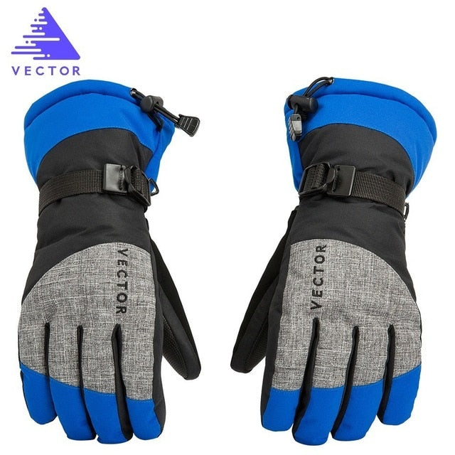 Extra Thick PU Palm Ski Gloves Winter Snow Outdoor Sport Women Men Warm Snowmobile Motorcycle Windproof Waterproof Snowboard